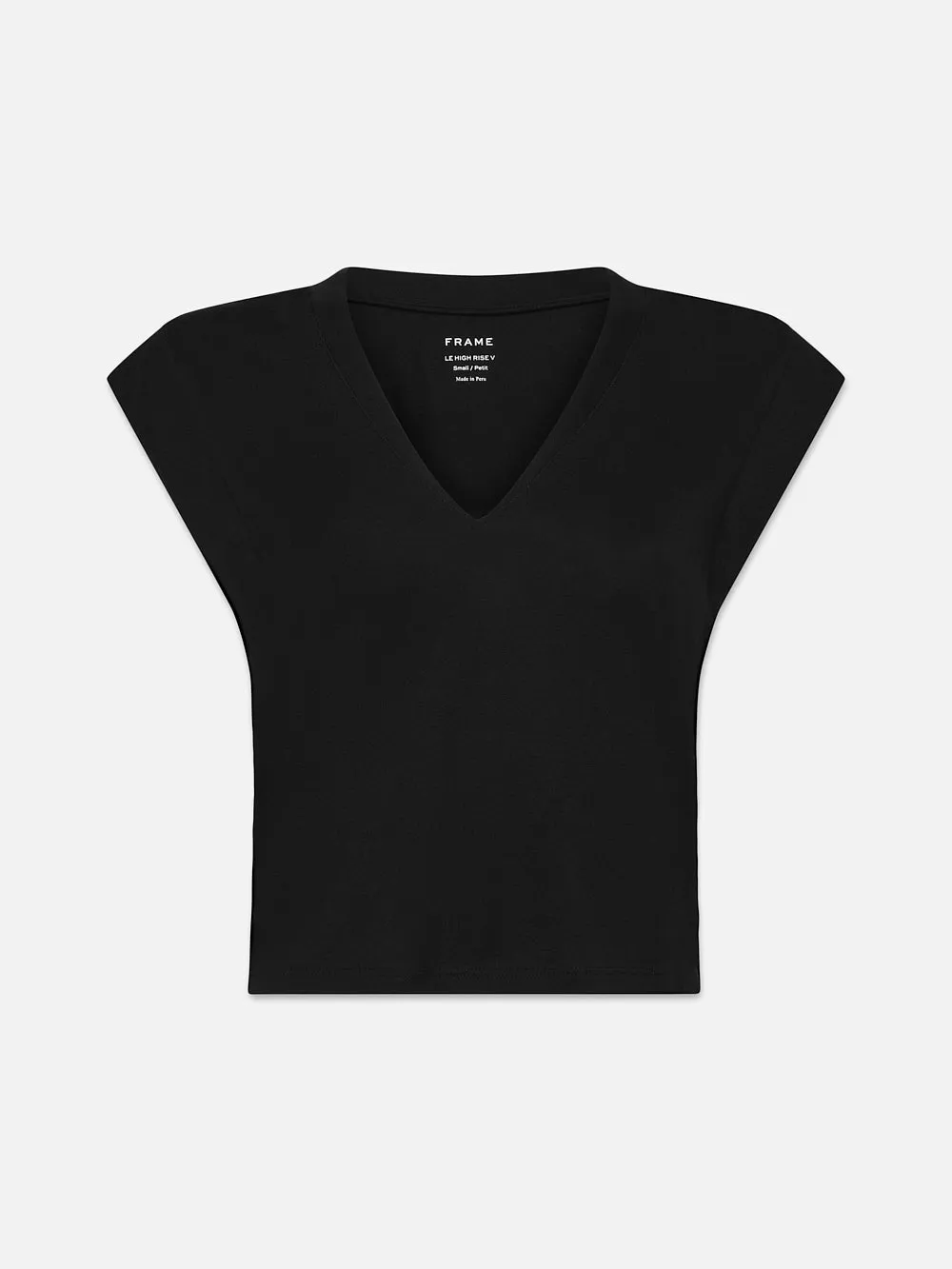 Le High Rise V Neck Tee -- Noir sold by Frame Denim