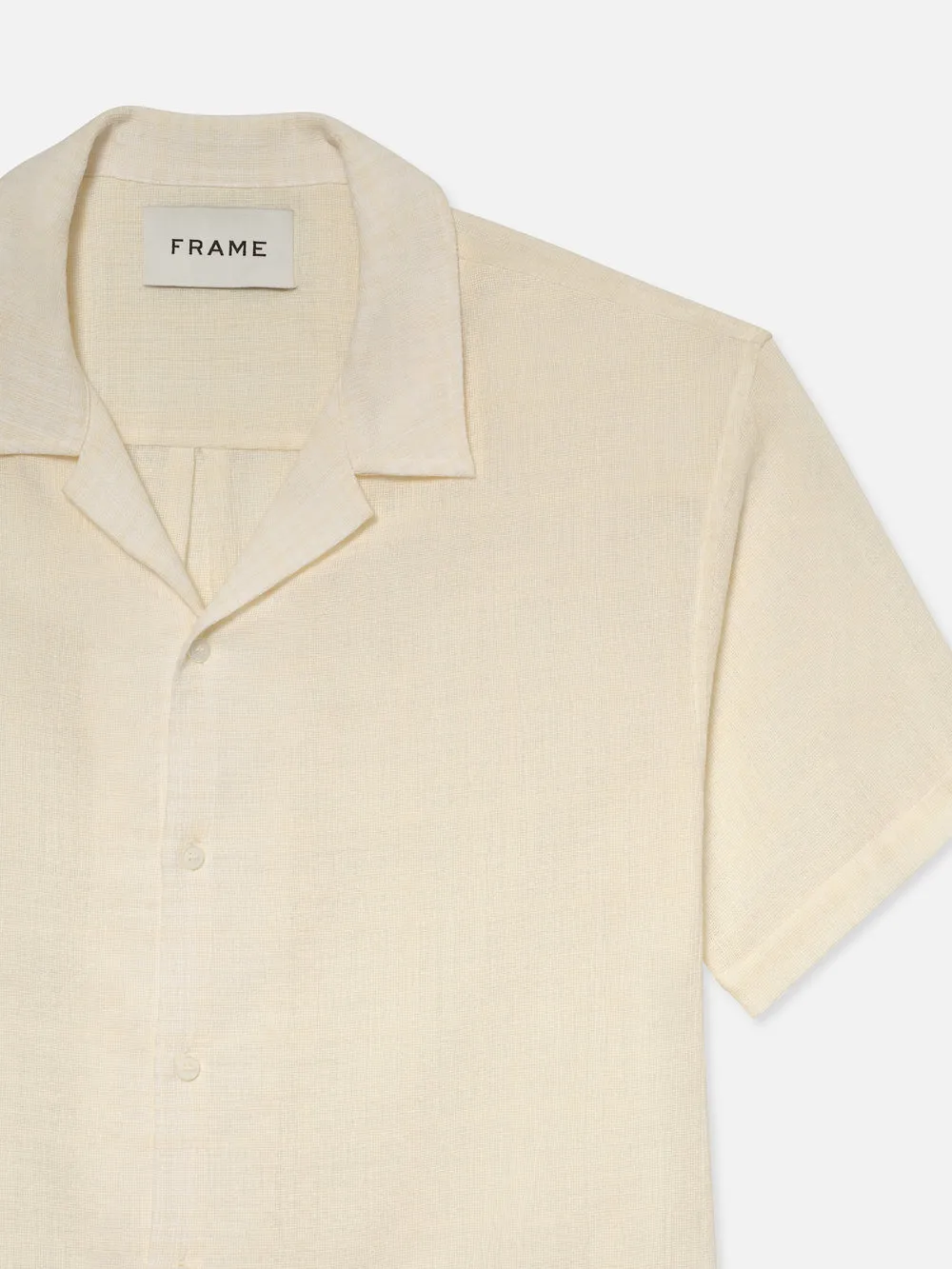 Short Sleeve Camp Collar Shirt -- Off White sold by Frame Denim product image thumbnail 3