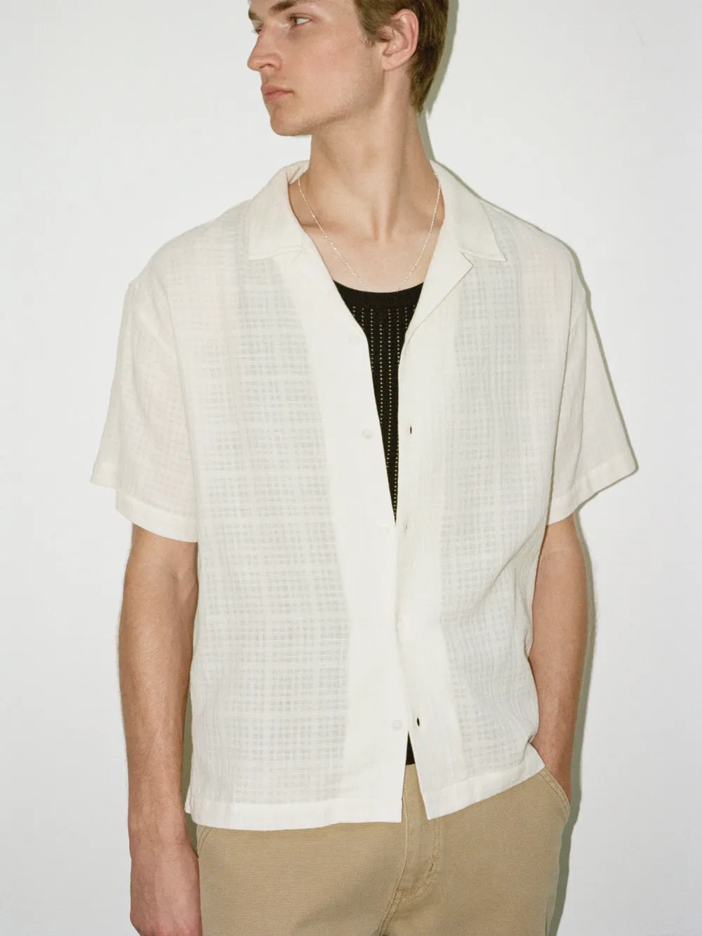 Short Sleeve Camp Collar Shirt -- Off White sold by Frame Denim product image thumbnail 2