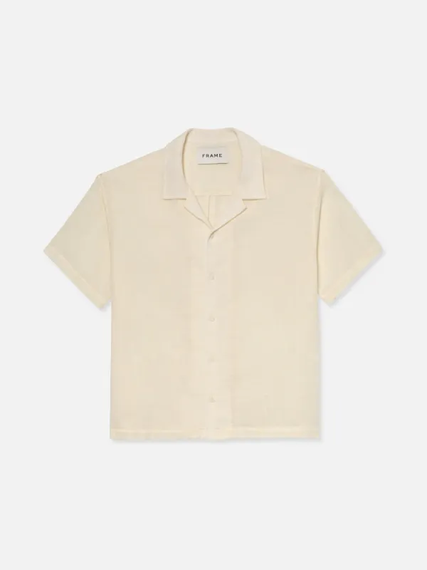 Short Sleeve Camp Collar Shirt -- Off White sold by Frame Denim