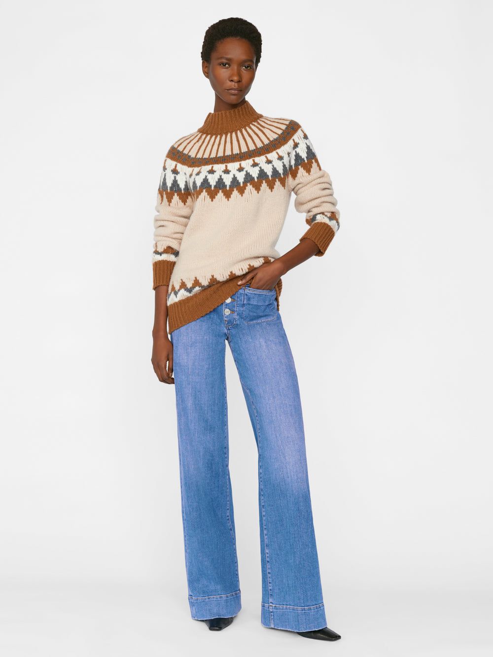 Fair Isle Turtleneck -- Oatmeal Heather Multi sold by Frame Denim product image thumbnail 2
