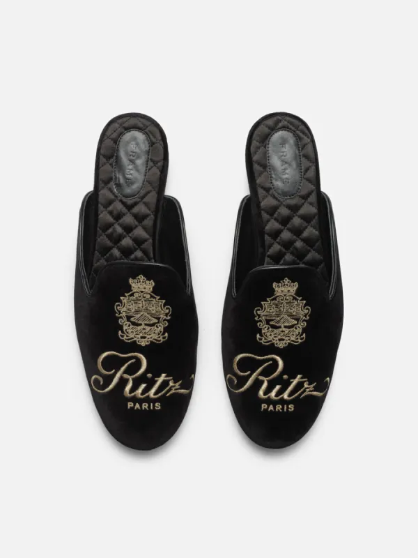 Ritz Women's Velvet Slippers -- Black sold by Frame Denim