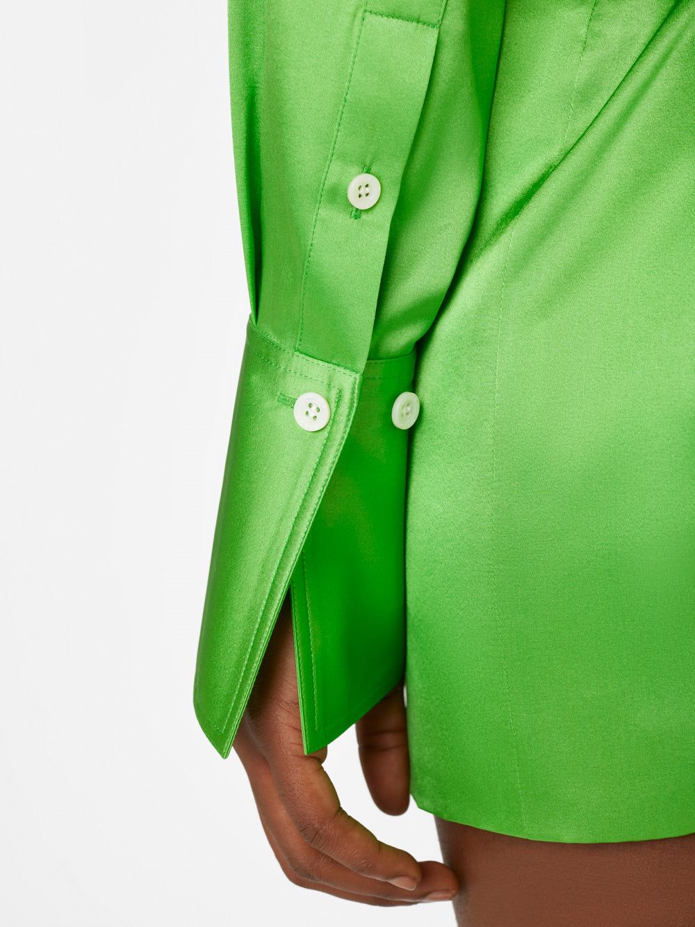 Strong Shoulder Mini Dress -- Bright Peridot sold by Frame Denim product image thumbnail 7