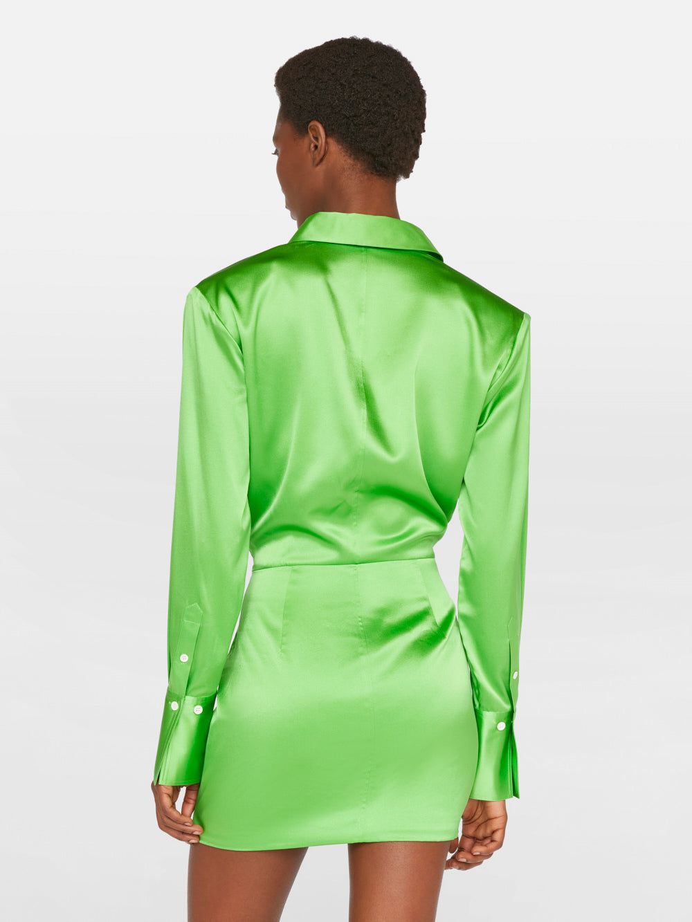 Strong Shoulder Mini Dress -- Bright Peridot sold by Frame Denim product image thumbnail 6