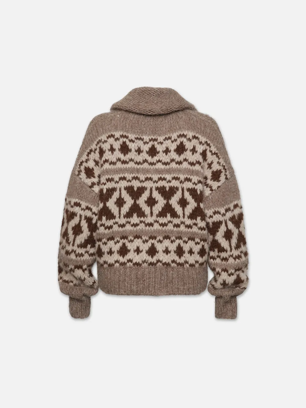 Zip Up Fairisle Sweater -- Oat Marl sold by Frame Denim product image thumbnail 4