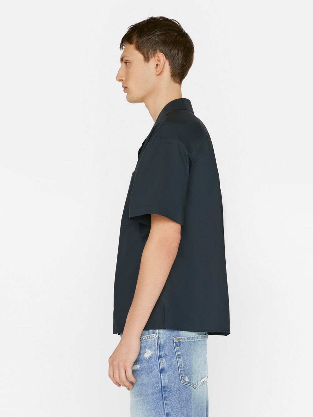 Soft Cotton Camp Collar Shirt -- Dark Navy sold by Frame Denim product image thumbnail 6