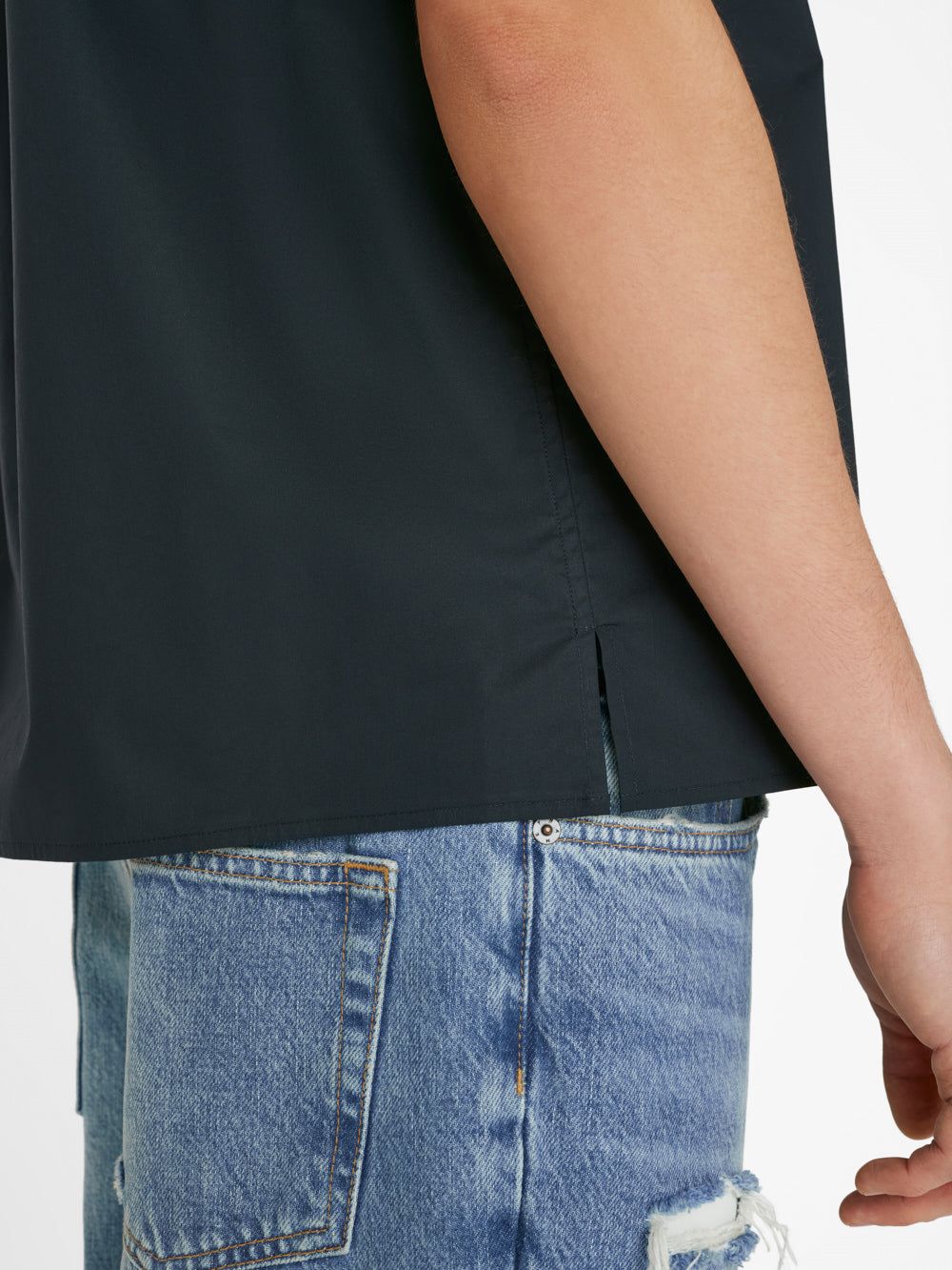 Soft Cotton Camp Collar Shirt -- Dark Navy sold by Frame Denim product image thumbnail 9