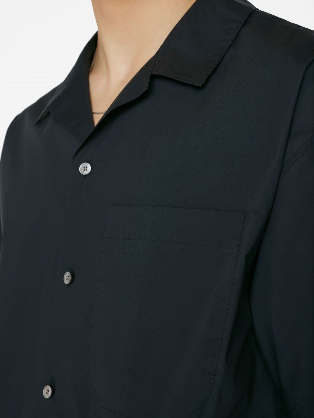 Soft Cotton Camp Collar Shirt -- Dark Navy sold by Frame Denim product image thumbnail 4