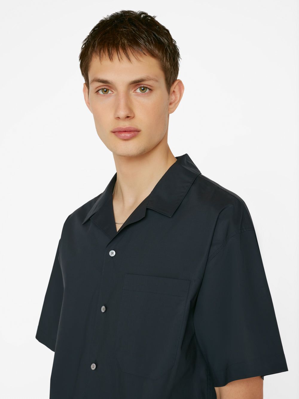 Soft Cotton Camp Collar Shirt -- Dark Navy sold by Frame Denim product image thumbnail 8