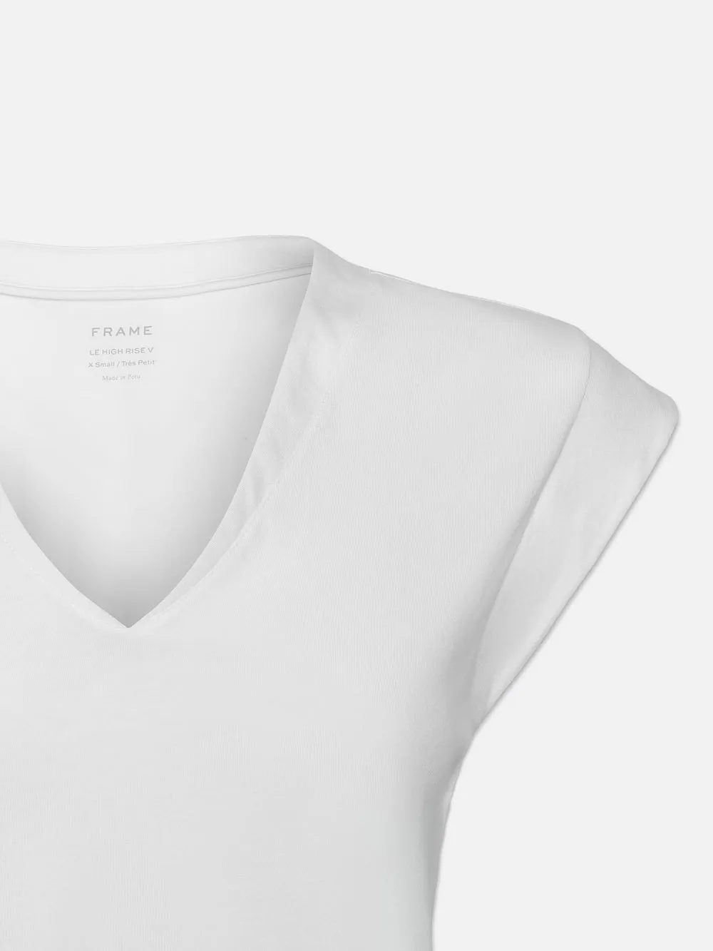 Le High Rise V Neck Tee -- Blanc sold by Frame Denim product image thumbnail 2