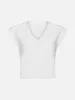 Le High Rise V Neck Tee -- Blanc sold by Frame Denim