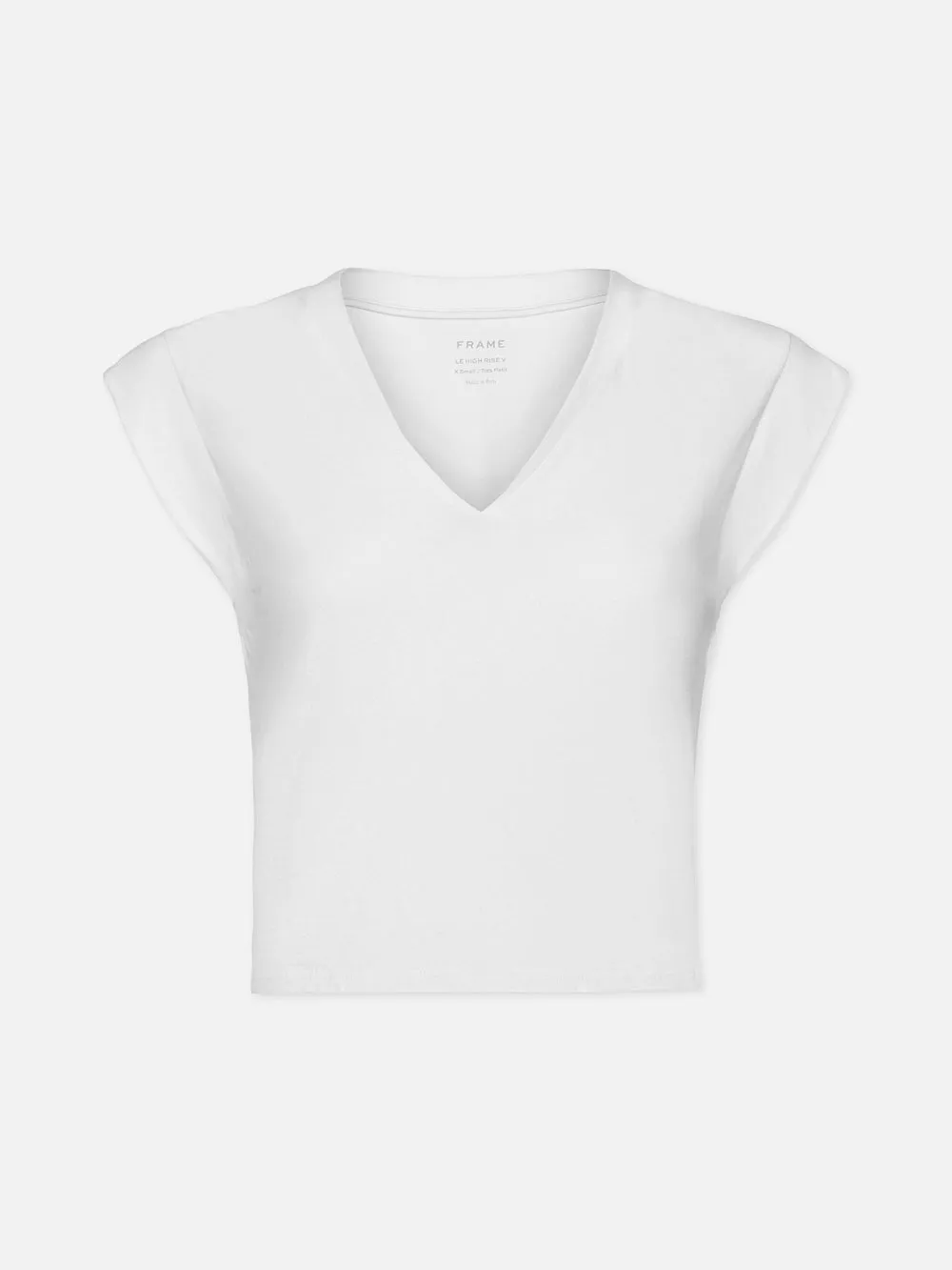 Le High Rise V Neck Tee -- Blanc sold by Frame Denim