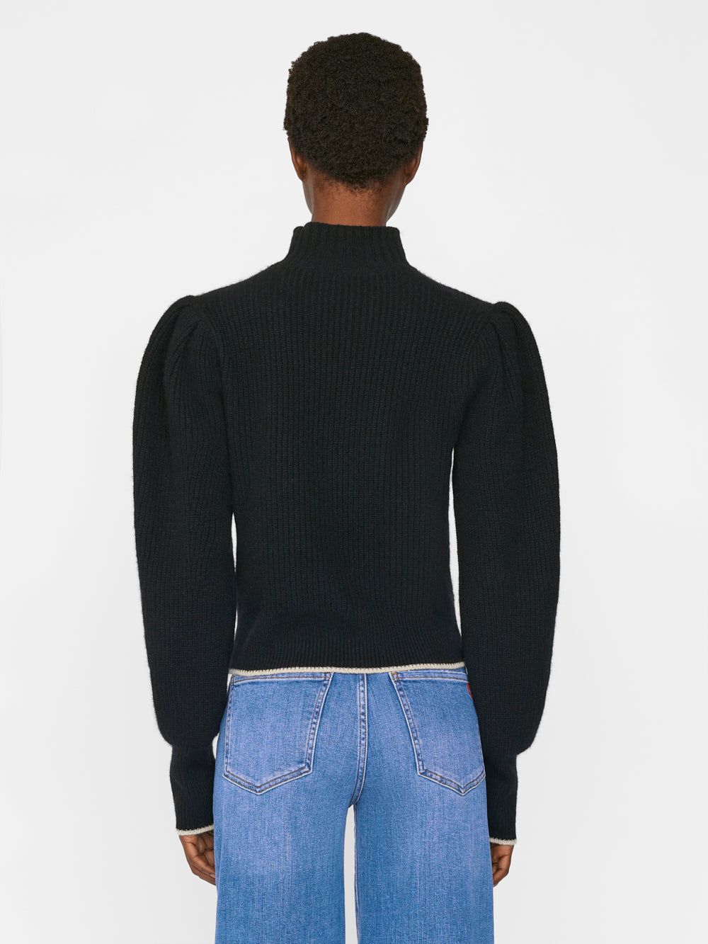 Tipped Cashmere Turtleneck -- Noir sold by Frame Denim product image thumbnail 8