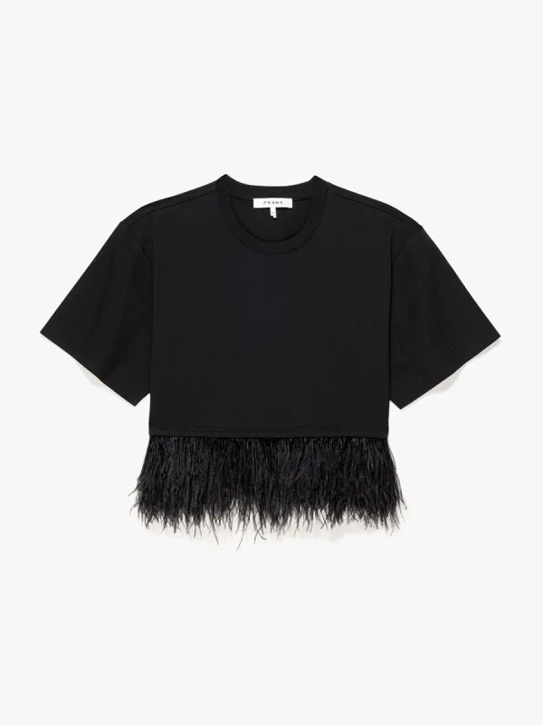 Cropped Feather Tee -- Noir made by Frame Denim