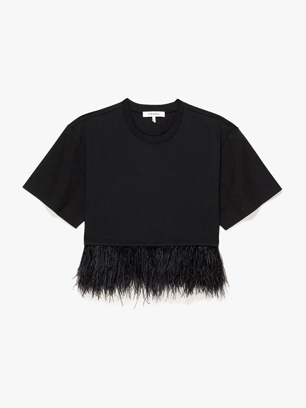 Cropped Feather Tee -- Noir sold by Frame Denim