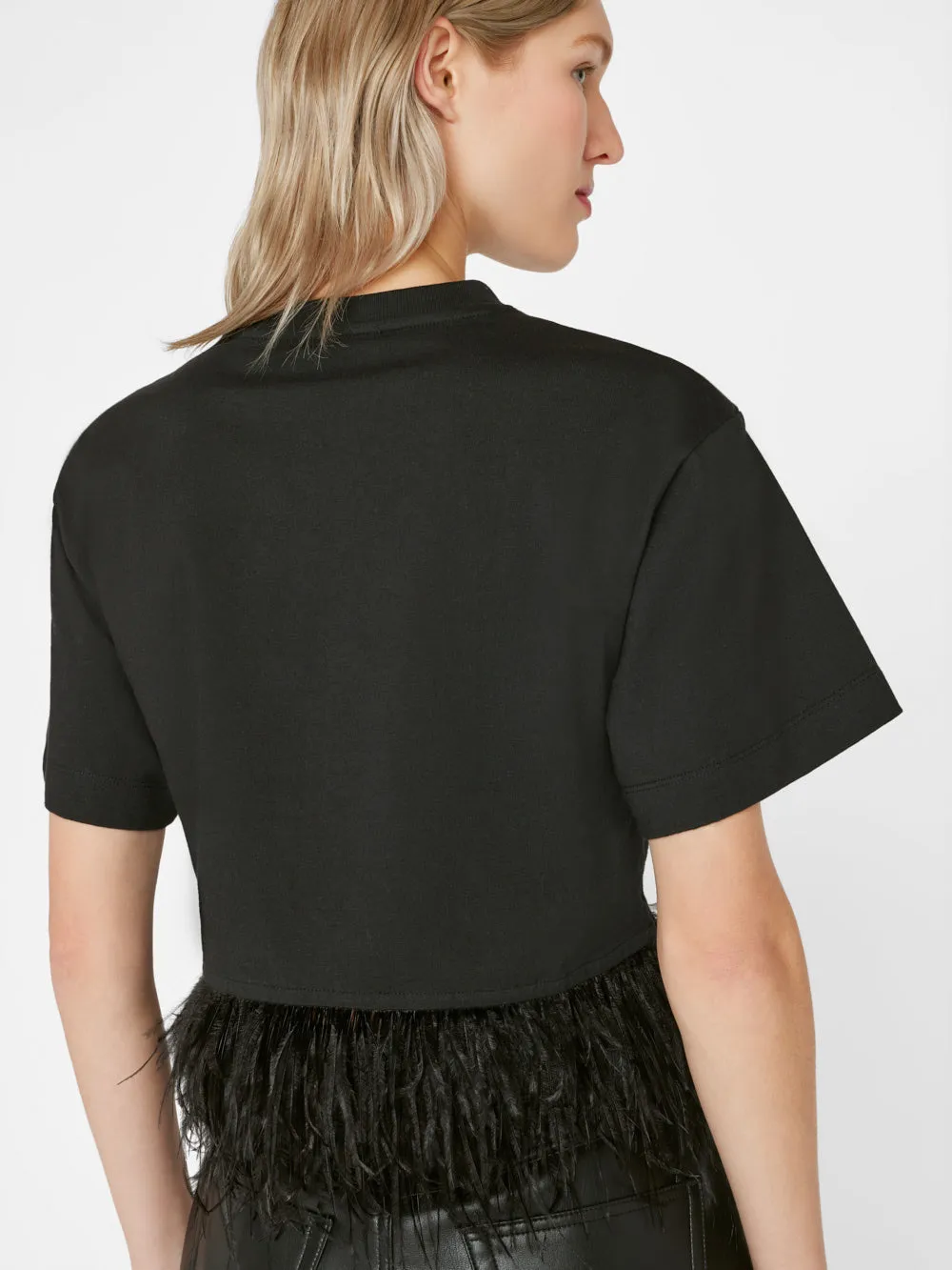 Cropped Feather Tee -- Noir sold by Frame Denim product image thumbnail 5