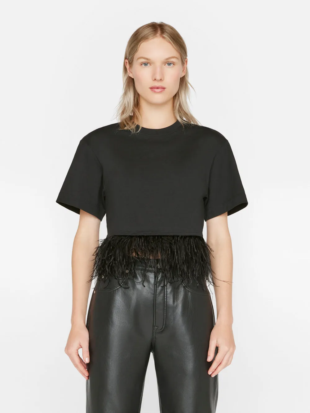 Cropped Feather Tee -- Noir sold by Frame Denim product image thumbnail 2