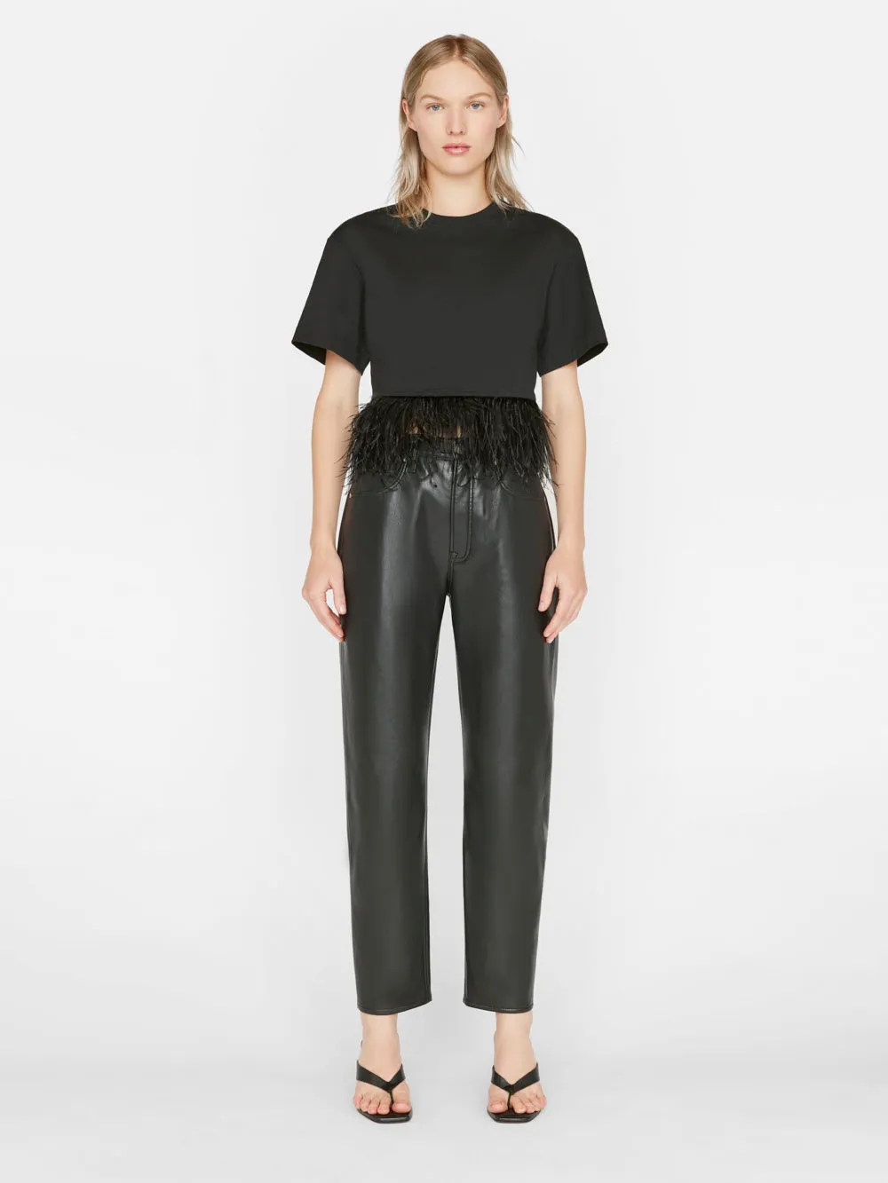 Cropped Feather Tee -- Noir sold by Frame Denim product image thumbnail 3