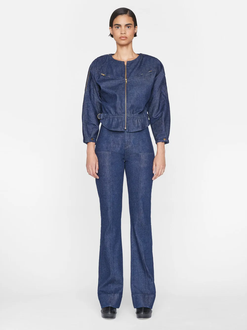 Slouchy Zip Up Jacket -- Rinse sold by Frame Denim product image thumbnail 3