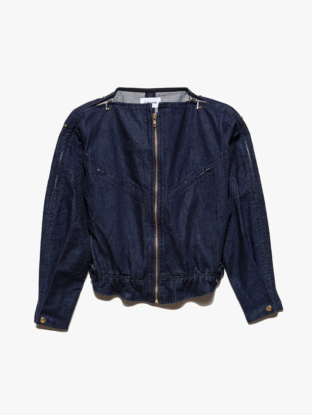 Slouchy Zip Up Jacket -- Rinse sold by Frame Denim