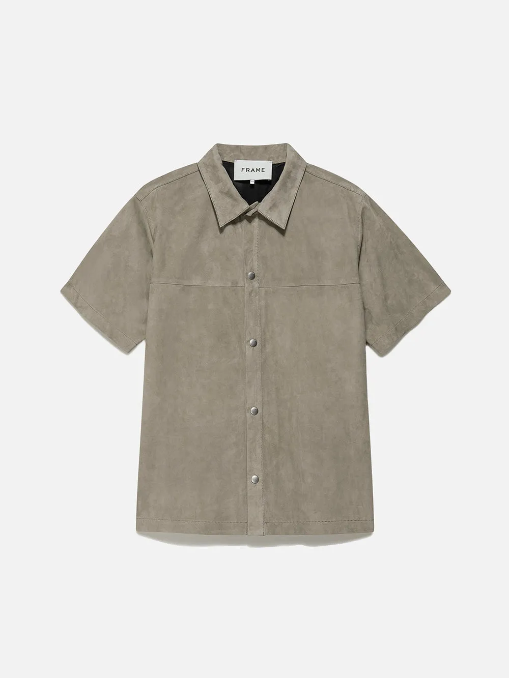 Short Sleeve Suede Shirt -- Sand Beige sold by Frame Denim