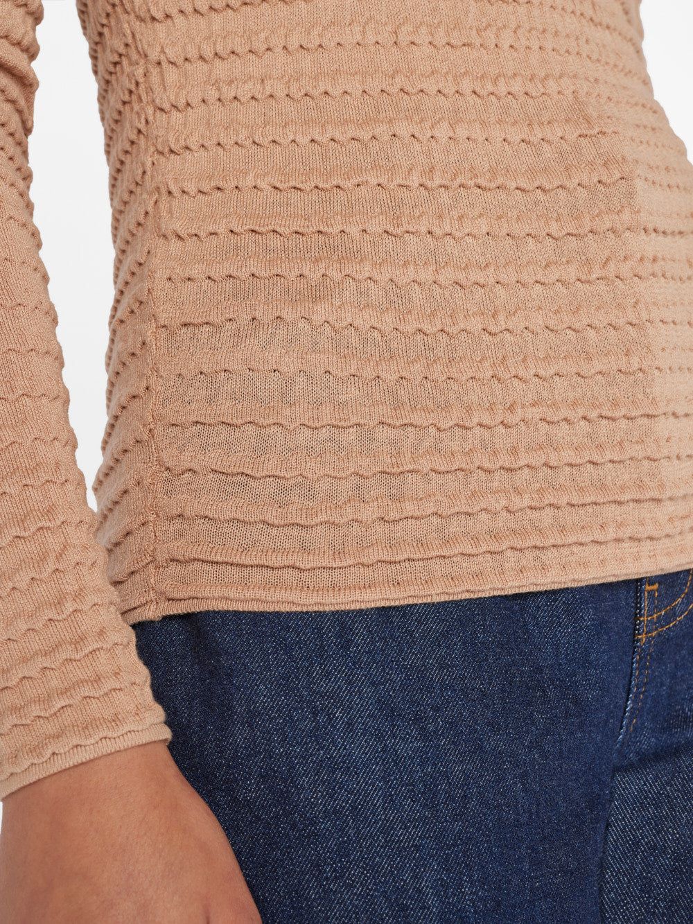 Smocked Mockneck Sweater -- Blush sold by Frame Denim product image thumbnail 6