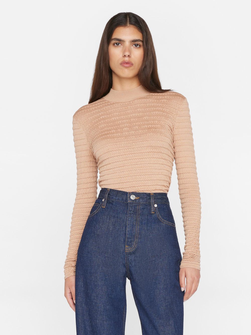 Smocked Mockneck Sweater -- Blush sold by Frame Denim product image thumbnail 2