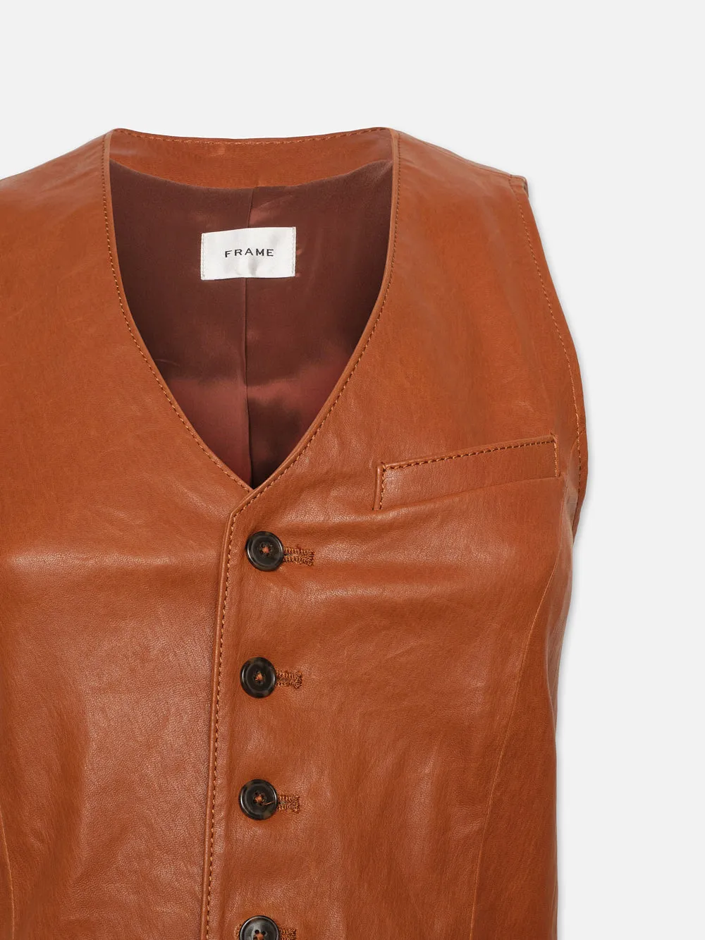 Button Up Leather Vest -- Light Whiskey sold by Frame Denim product image thumbnail 2