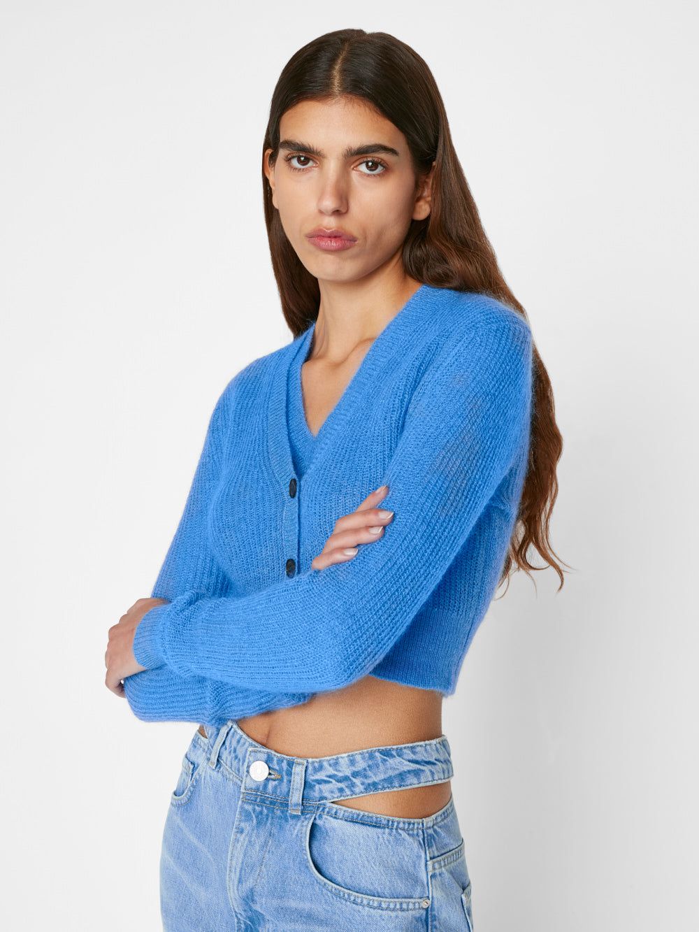 Shrunken Cardi -- Cornflower Blue sold by Frame Denim product image thumbnail 3