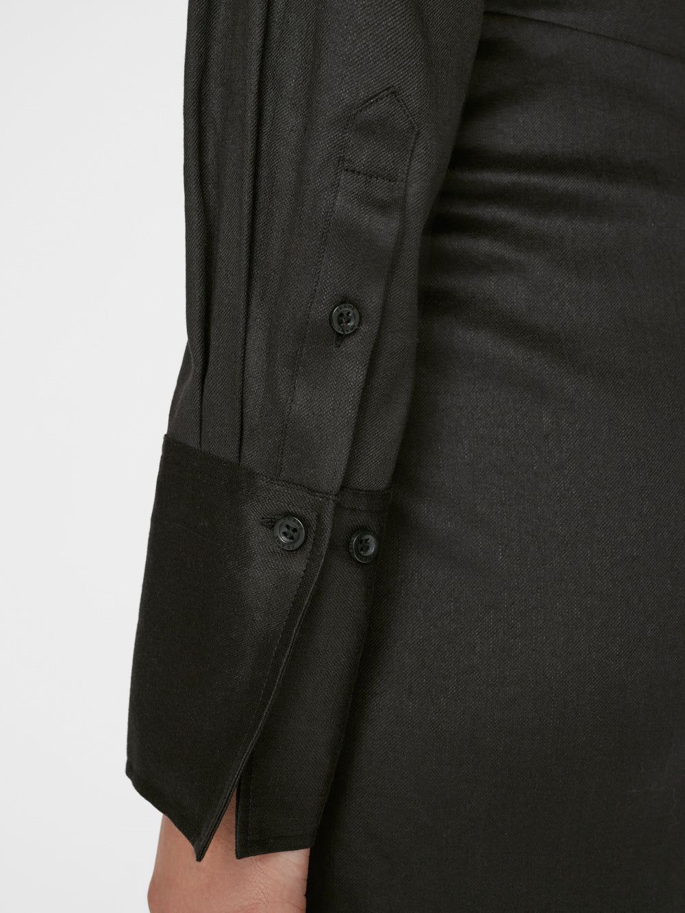 Long Sleeve Mini Twist Dress -- Noir sold by Frame Denim product image thumbnail 3
