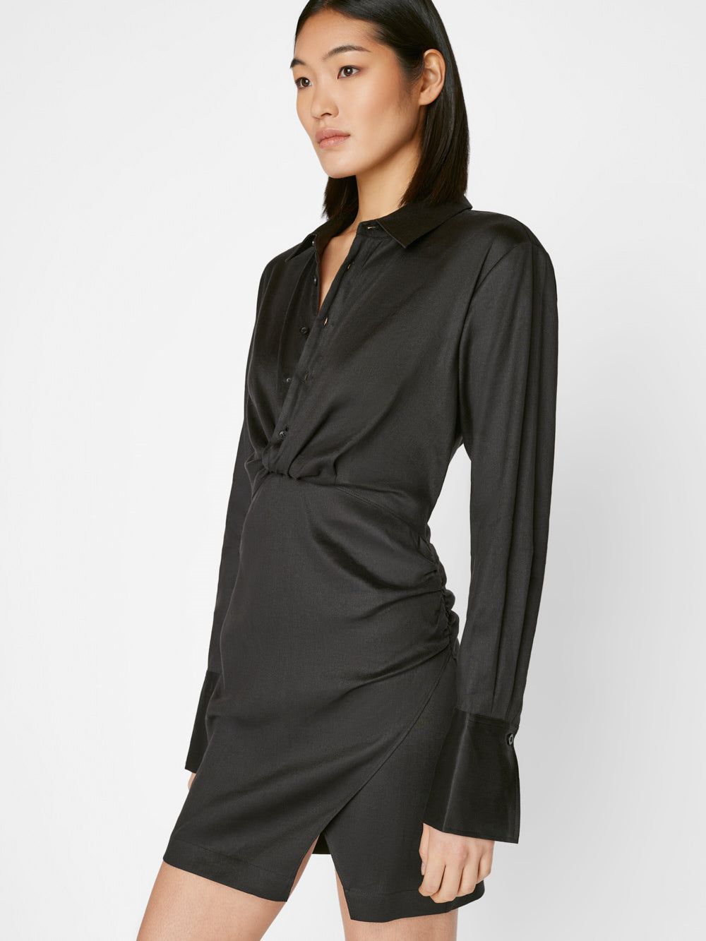 Long Sleeve Mini Twist Dress -- Noir sold by Frame Denim product image thumbnail 2