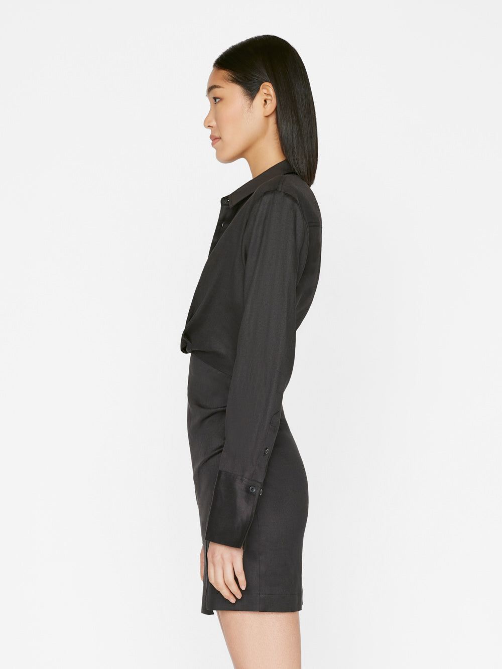 Long Sleeve Mini Twist Dress -- Noir sold by Frame Denim product image thumbnail 5