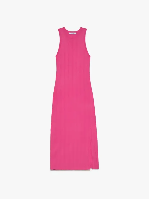 Mixed Rib Cutout Tank Dress -- Flamingo made by Frame Denim