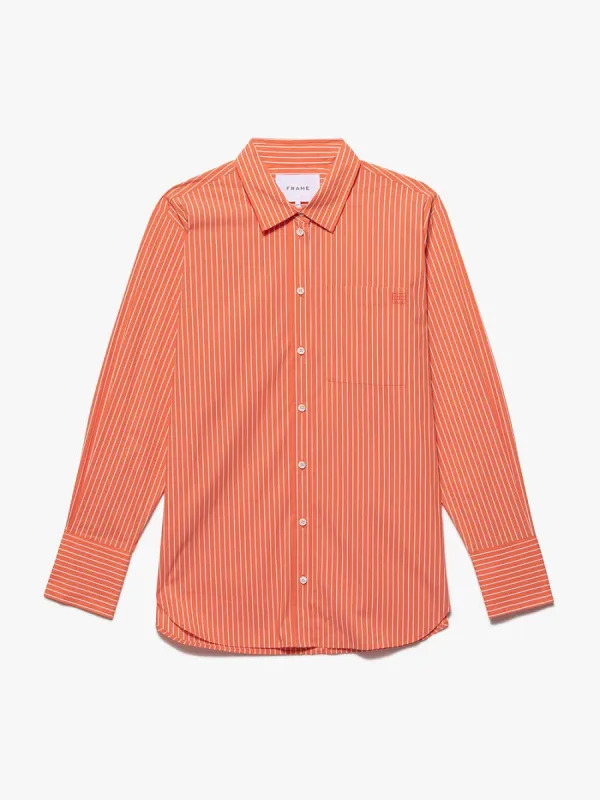 The Oversized Shirt -- Bright Tangerine Multi sold by Frame Denim
