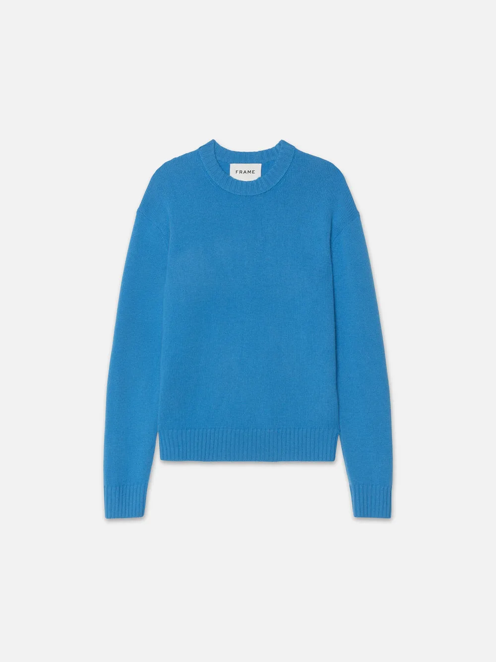 The Cashmere Crewneck Sweater -- Pop Blue sold by Frame Denim