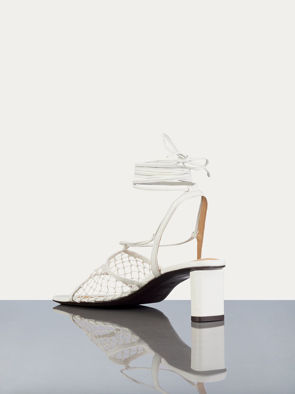 Le Adelaide Crochet Lace Up Heel -- Off White sold by Frame Denim product image thumbnail 3