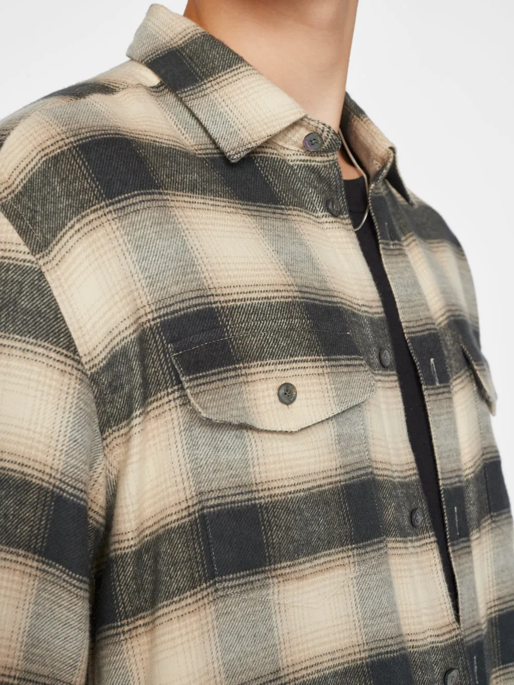Plaid Flannel Shirt -- Noir / Light Beige sold by Frame Denim product image thumbnail 4