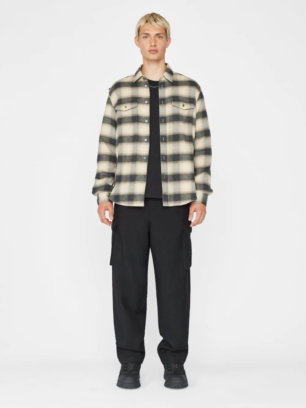 Plaid Flannel Shirt -- Noir / Light Beige sold by Frame Denim product image thumbnail 2
