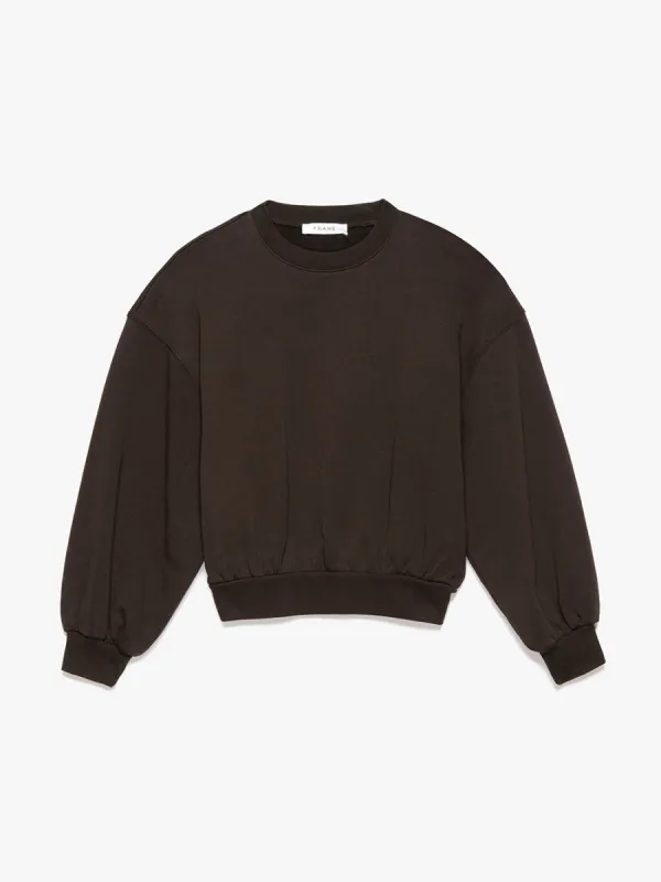 Balloon Sleeve Crew Sweatshirt -- Espresso sold by Frame Denim