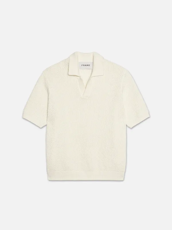 Open Weave Polo Sweater -- Off White sold by Frame Denim