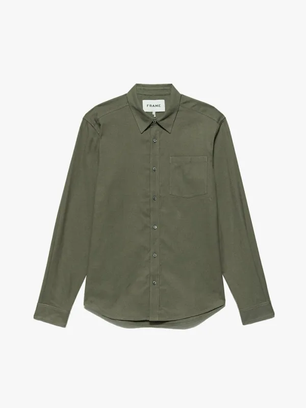 Brushed Cotton Shirt -- Khaki Green sold by Frame Denim