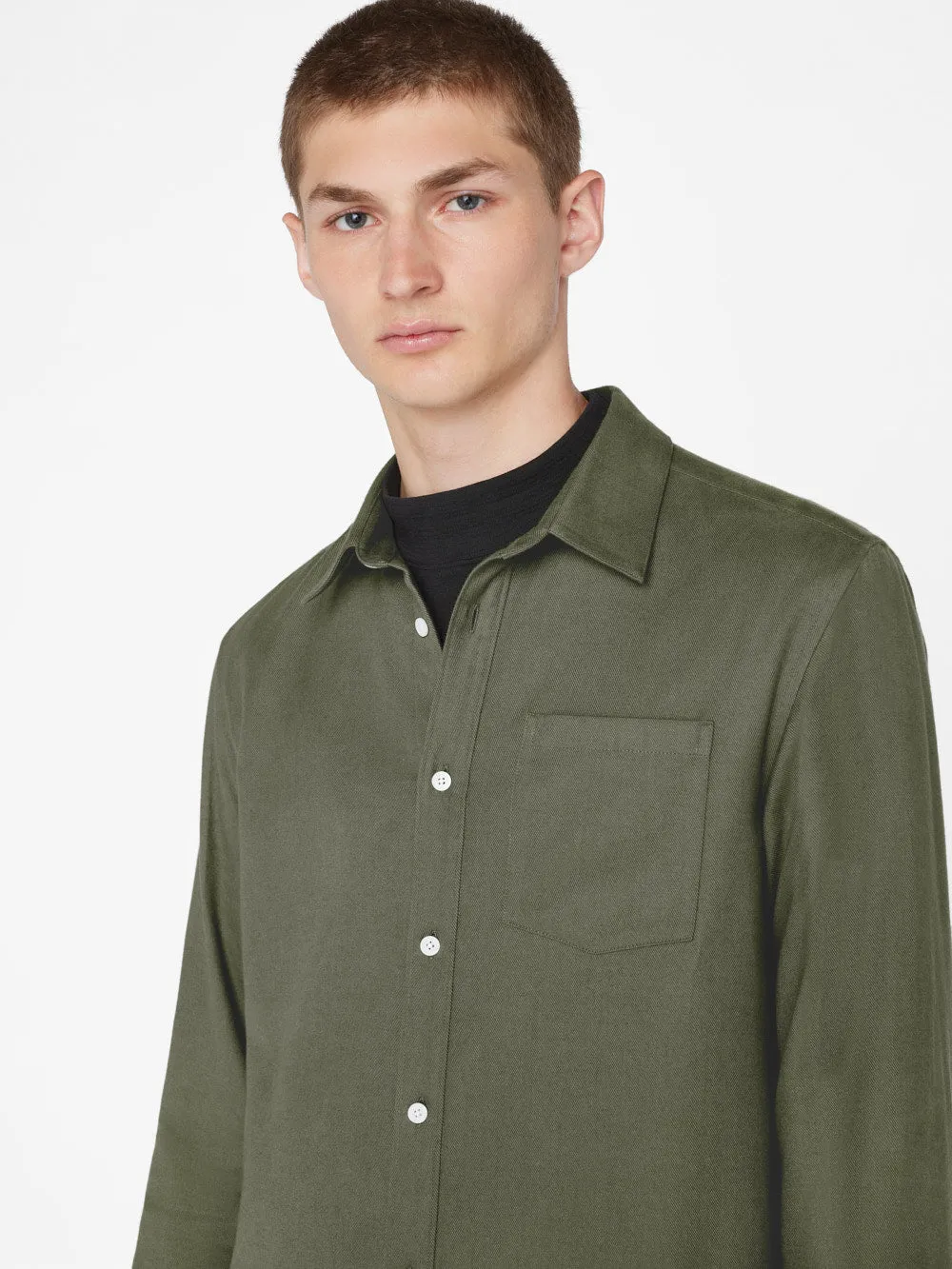 Brushed Cotton Shirt -- Khaki Green sold by Frame Denim product image thumbnail 4