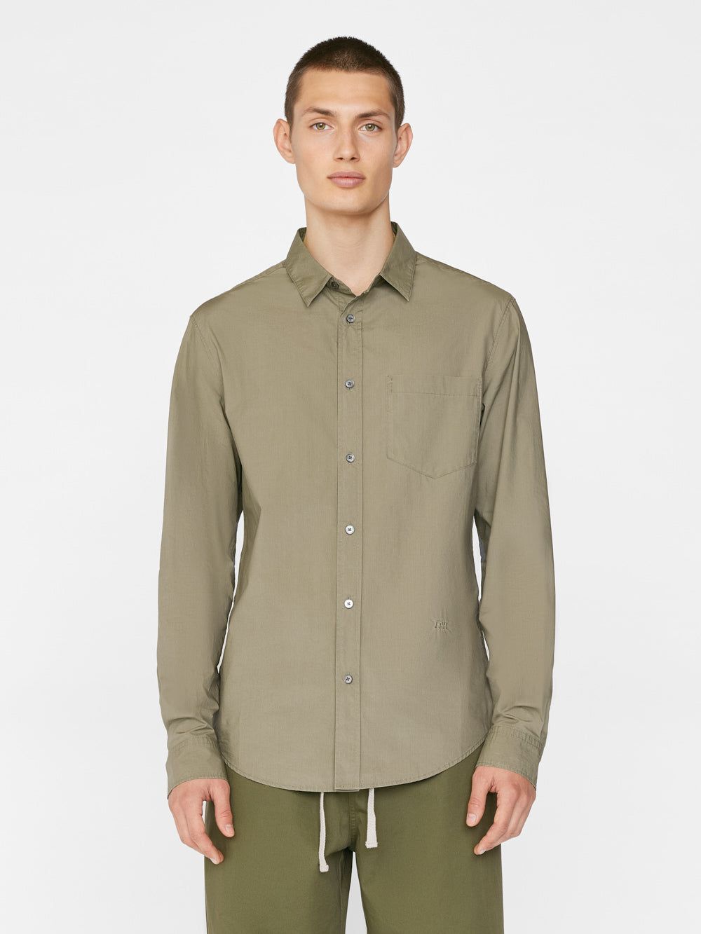 Classic Poplin Shirt -- Old Green sold by Frame Denim product image thumbnail 3