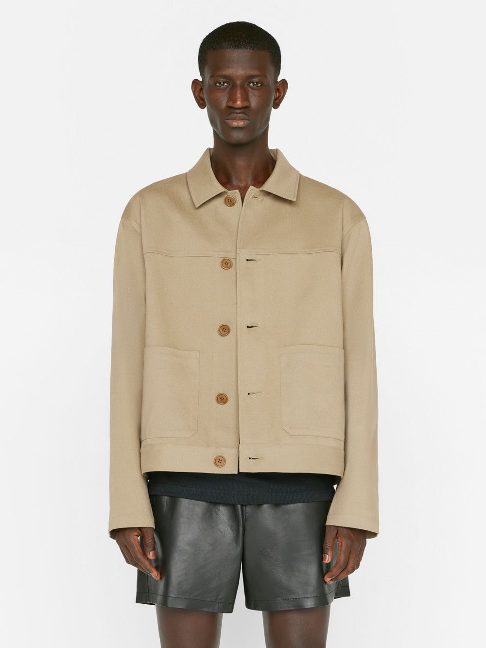 Unlined Cotton Trucker Jacket -- Sand Beige sold by Frame Denim product image thumbnail 3