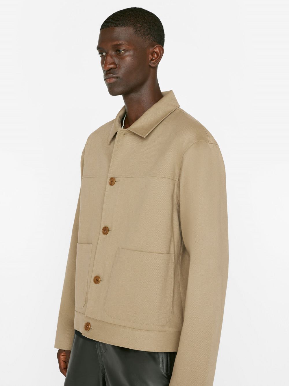 Unlined Cotton Trucker Jacket -- Sand Beige sold by Frame Denim product image thumbnail 6
