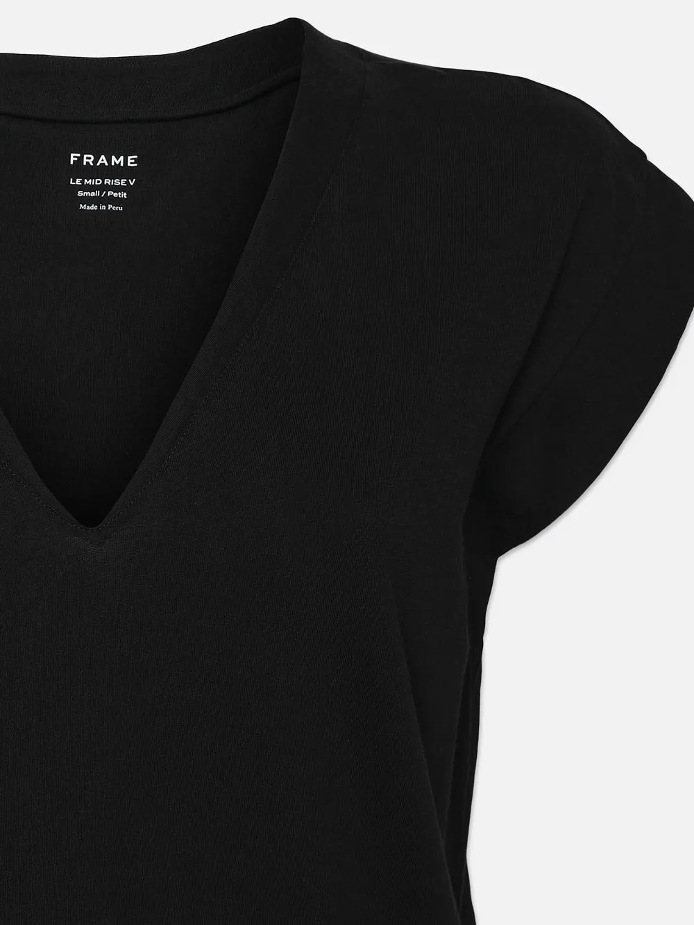 Le Mid Rise V Neck Tee -- Noir sold by Frame Denim product image thumbnail 2