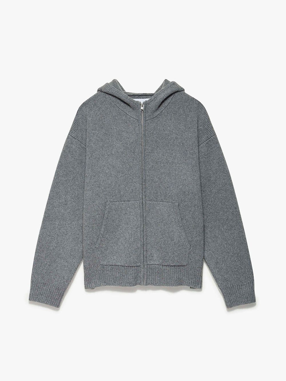 Heavyweight Cashmere Full Zip Hoodie -- Warm Grey sold by Frame Denim