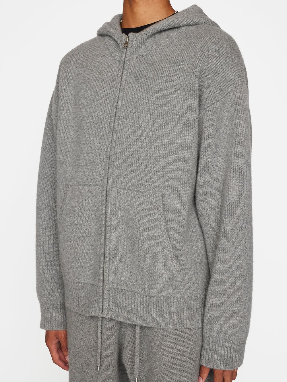 Heavyweight Cashmere Full Zip Hoodie -- Warm Grey sold by Frame Denim product image thumbnail 4