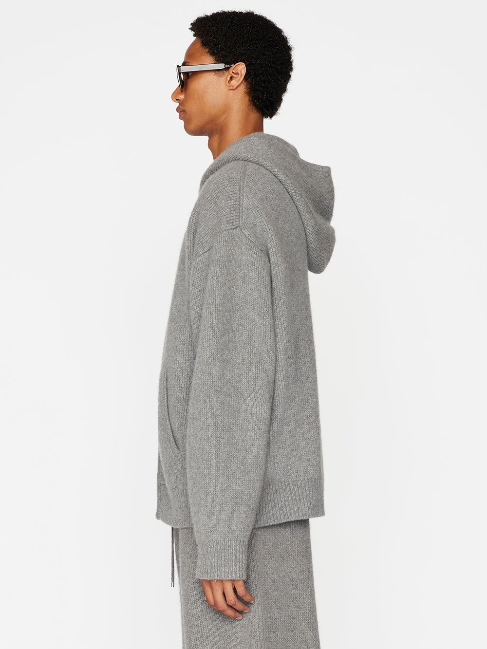 Heavyweight Cashmere Full Zip Hoodie -- Warm Grey sold by Frame Denim product image thumbnail 5