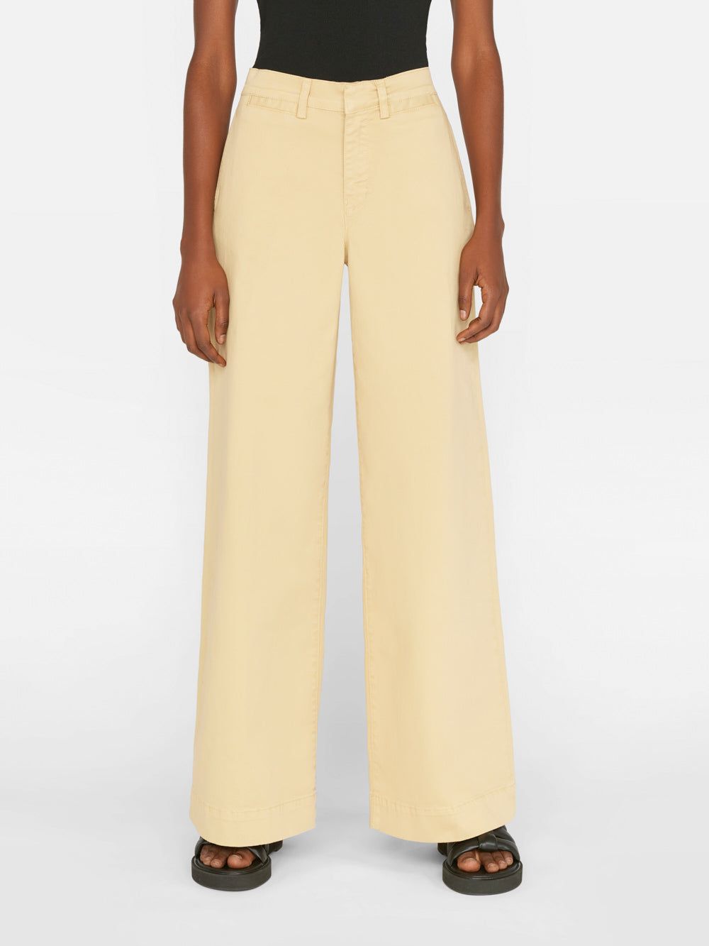 Wide Leg Tomboy Trouser -- Washed Tan sold by Frame Denim